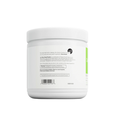 Product Facts on left side of the Cal-Mag Citrate Powder